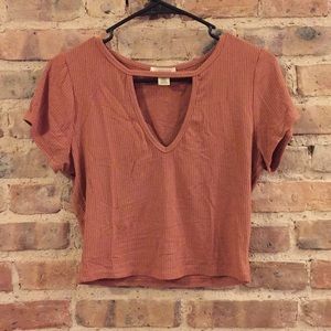 Mauve peep hole baby tee
